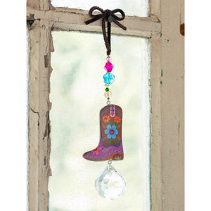 Cowboy Boot Crystal Sun Catcher