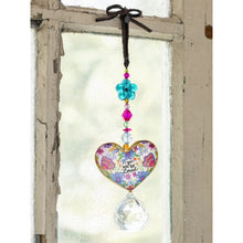 Load image into Gallery viewer, 'You Are Loved' Heart Crystal Sun Catcher