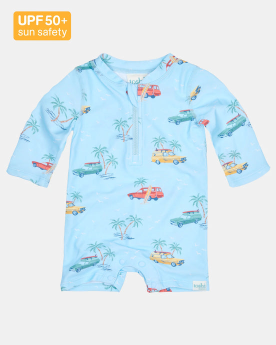 Swell Seekers Sky Splash L/S Swim Onesie - Toshi
