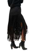 Load image into Gallery viewer, Black Swish Suedex Tassel Skirt
