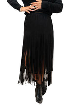 Load image into Gallery viewer, Black Swish Suedex Tassel Skirt