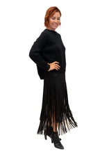 Load image into Gallery viewer, Black Swish Suedex Tassel Skirt