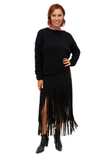 Load image into Gallery viewer, Black Swish Suedex Tassel Skirt