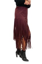 Load image into Gallery viewer, Bordeaux Swish Suedex Tassel Skirt