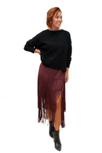 Load image into Gallery viewer, Bordeaux Swish Suedex Tassel Skirt