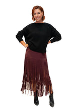 Load image into Gallery viewer, Bordeaux Swish Suedex Tassel Skirt