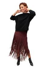 Load image into Gallery viewer, Bordeaux Swish Suedex Tassel Skirt