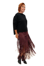 Load image into Gallery viewer, Bordeaux Swish Suedex Tassel Skirt