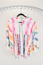Load image into Gallery viewer, White Blouse with Bright Embroidered Print