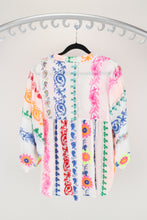 Load image into Gallery viewer, White Blouse with Bright Embroidered Print