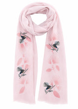 Load image into Gallery viewer, Pink Bird Print Cotton Modal Scarf