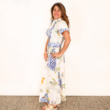 Load image into Gallery viewer, &quot;Willow&quot; Short Sleeve Maxi Dress in Tables in Paradise Print - Palm Cove
