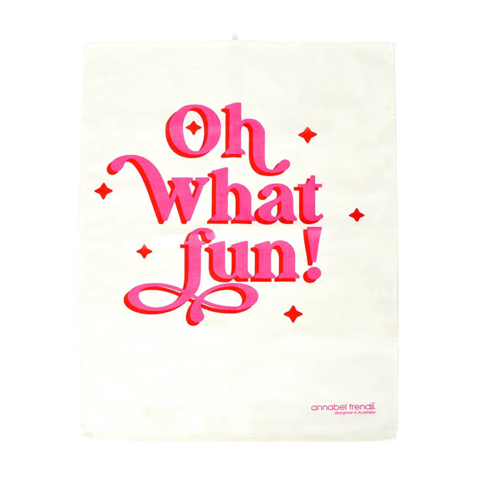 Oh What Fun! Christmas Tea Towel