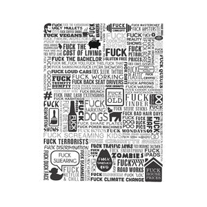 'F Word' Black Christmas Tea Towel