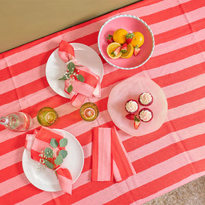Red Stripe Linen Tea Towel