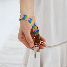 Load image into Gallery viewer, Diamond Fabric Wristlet Keychain