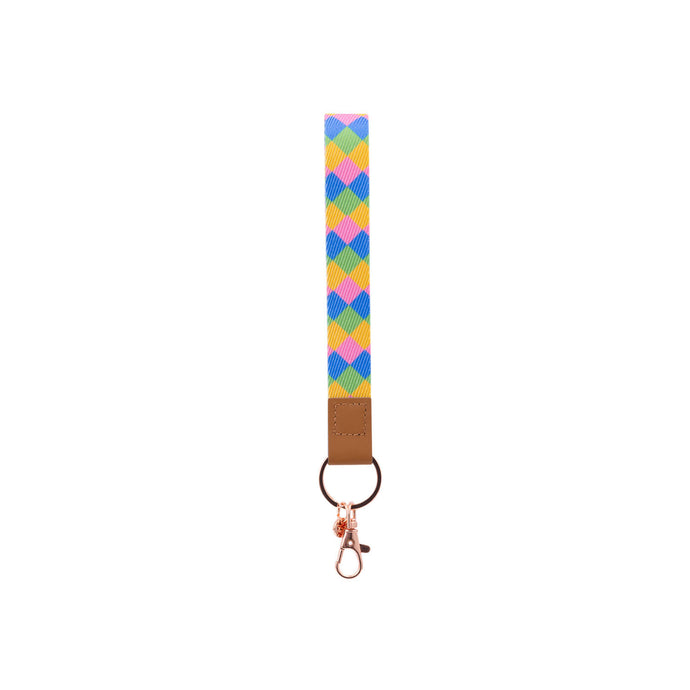 Diamond Fabric Wristlet Keychain