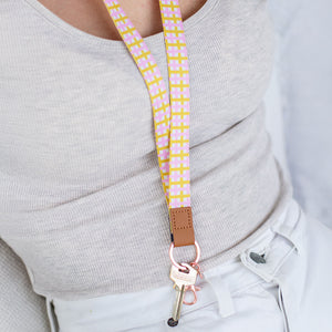 Plaid Fabric Lanyard