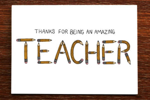 'Thanks for Being an Amazing Teacher' Card