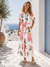 Load image into Gallery viewer, "Willow" Short Sleeve Maxi Dress in The Awakening Print - Palm Cove