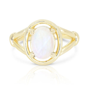 The Halo Moonstone Gold Ring - ToniMay