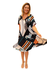 Black Helen of Troy Horse Print Dress