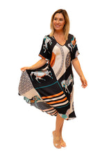 Load image into Gallery viewer, Black Helen of Troy Horse Print Dress