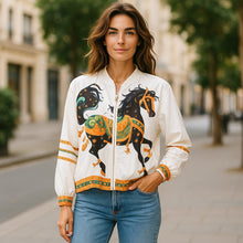 Load image into Gallery viewer, White Wild Horses Bomber