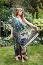 Load image into Gallery viewer, 'The Mythmaker' Scarf with Landscape &amp; Unicorn Print - Market of Stars