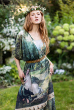 Load image into Gallery viewer, 'The Mythmaker' Scarf with Landscape &amp; Unicorn Print - Market of Stars