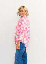 Load image into Gallery viewer, Pastel Pink/Orange Gingham Tilly Shirt