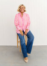 Load image into Gallery viewer, Pastel Pink/Orange Gingham Tilly Shirt