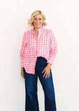 Load image into Gallery viewer, Pastel Pink/Orange Gingham Tilly Shirt