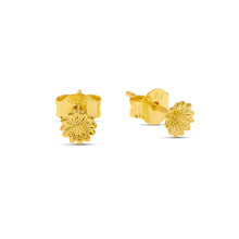 Load image into Gallery viewer, Tiny Sunflower Gold Studs