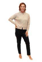 Load image into Gallery viewer, Beige Tobi Cashmere Mix Cable Knit Cardigan