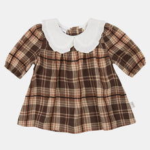 Load image into Gallery viewer, Harper Brown Check Peter Pan Dress - Toshi