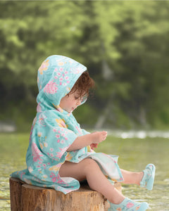 Waratah Mint Paradise Hooded Towel - Toshi