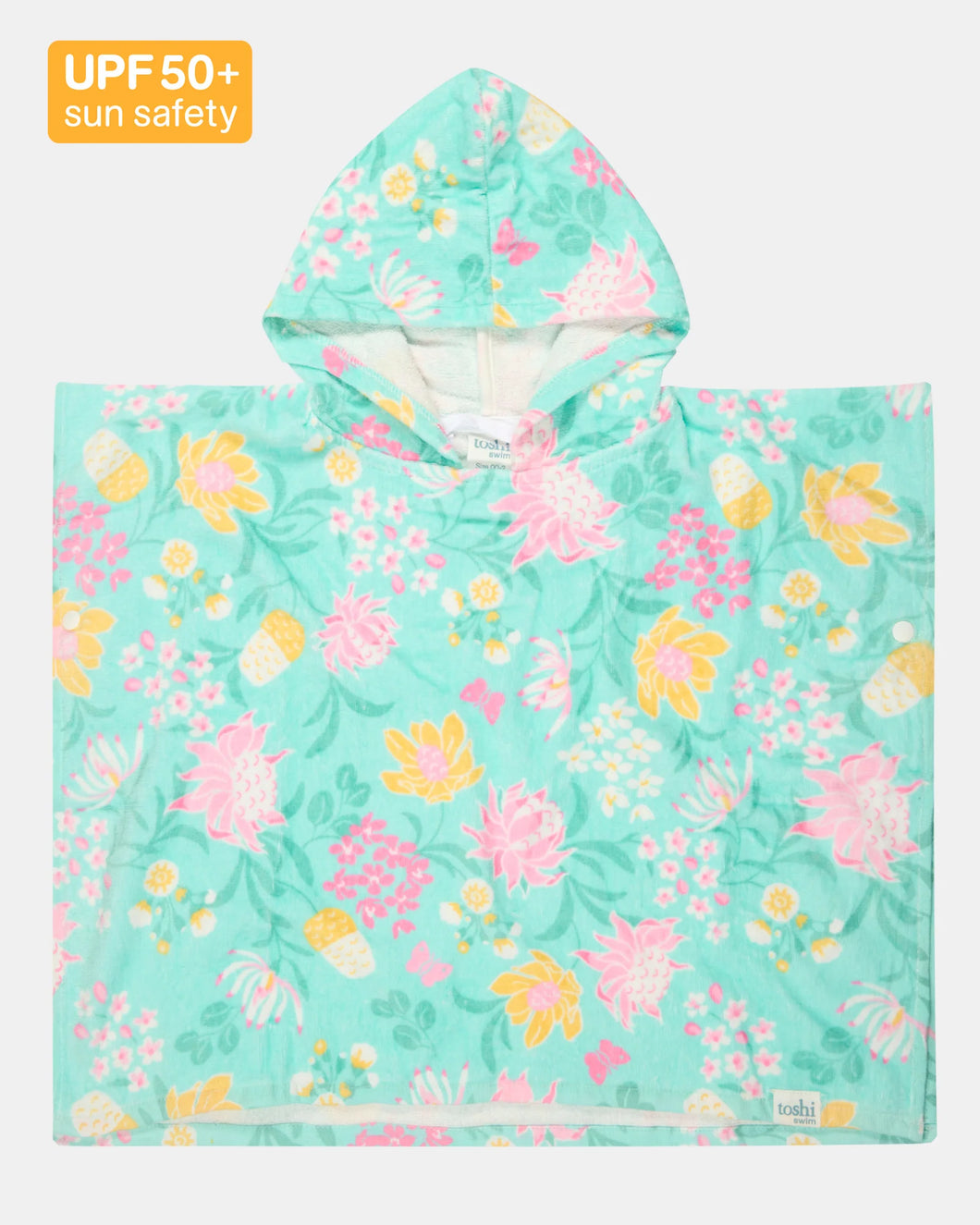 Waratah Mint Paradise Hooded Towel - Toshi