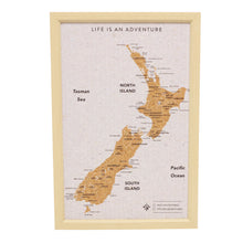 Load image into Gallery viewer, Small New Zealand Map Travel Pin Board