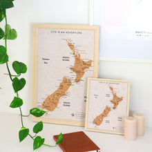 Load image into Gallery viewer, Small New Zealand Map Travel Pin Board