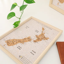 Load image into Gallery viewer, Small New Zealand Map Travel Pin Board