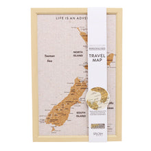 Load image into Gallery viewer, Small New Zealand Map Travel Pin Board