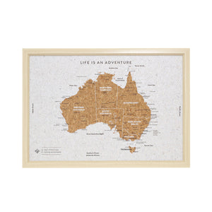 Small Australia Map Travel Pin Board