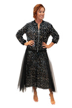 Load image into Gallery viewer, Black Trinny Velvet Sequin Bomber Jacket
