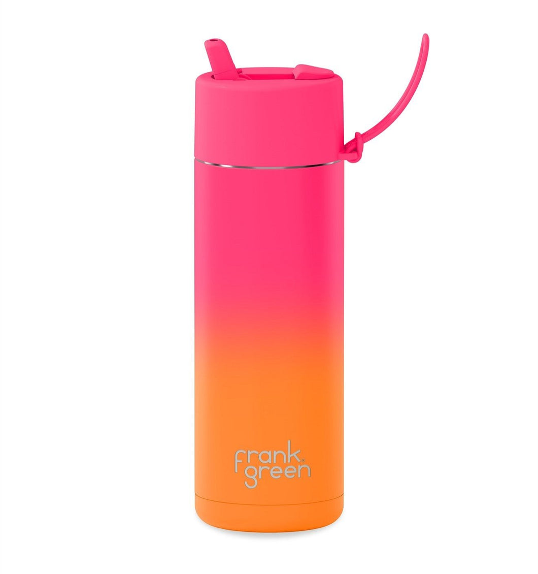 Summer Sunset Ceramic Reusable Bottle 20oz/595ml with Flip Straw Lid - Frank Green