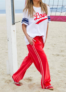 Red/Pink Urban Velour Pant - Hammill & Co