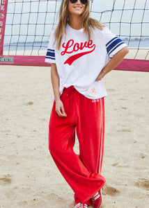 Red/Pink Urban Velour Pant - Hammill & Co