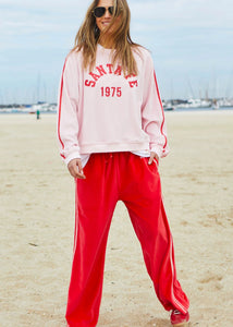 Red/Pink Urban Velour Pant - Hammill & Co