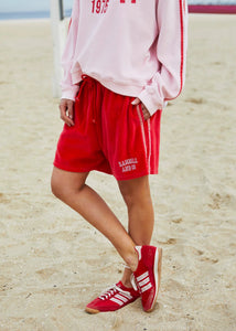 Red/Pink Urban Velour Short - Hammill & Co