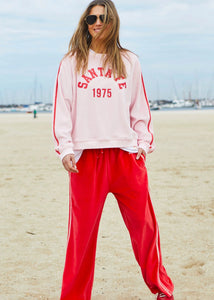 Pink/Red Urban Velour Sweat - Hammill & Co